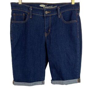 Old Navy The Sweetheart Dark Blue Denim Jean Shorts Womens Size 6 Stretch